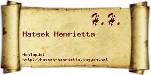 Hatsek Henrietta névjegykártya