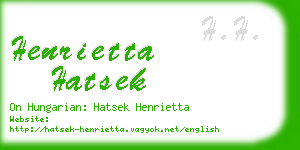 henrietta hatsek business card